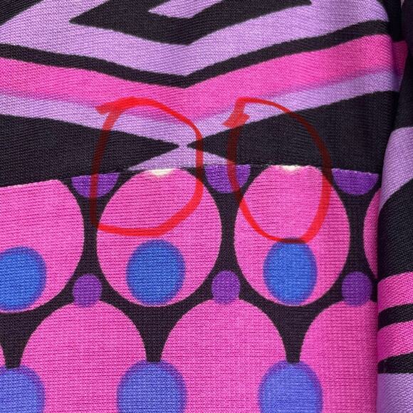 Jersey, Stretch, Bodycon, Geometric, Colorful, 70s Inspired Dress, Size 10 - Picture 14 of 15